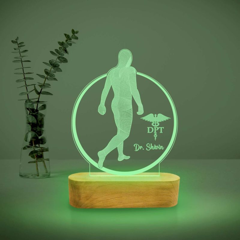 Personalized Physiotherapy Doctor Night Lamp with 7 Color Changing Light